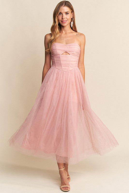 Pink Tulle Midi
