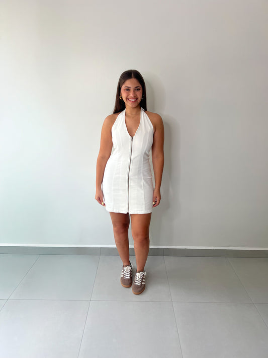 White Denim Mini Dress
