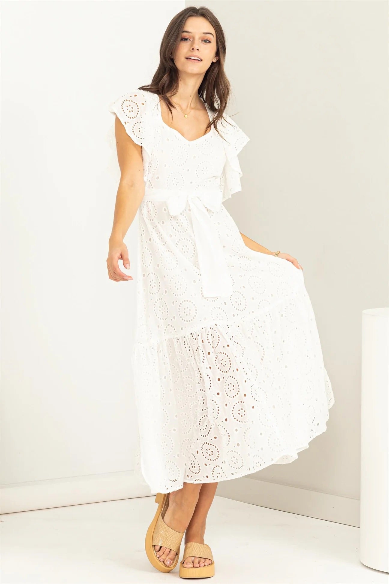 Eyelet Tie Dress