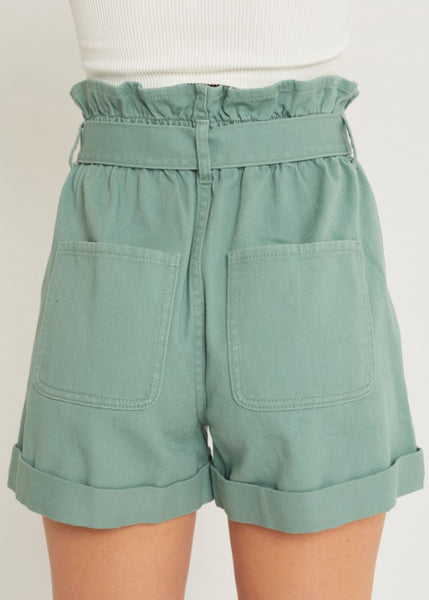 Paperbag Sage Green shorts