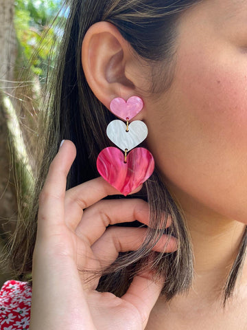 M3 Triple Heart Earrings